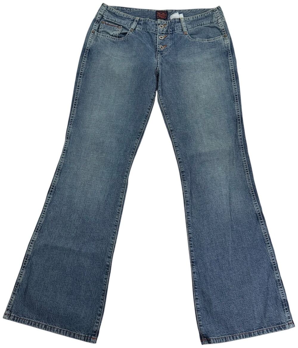 Vintage y2k Women's Flare Jeans Lucky Brand Size 10/30 Blue Denim Wide Leg